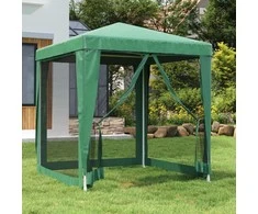 Proginė palapinė su 4 tinklinėmis sienomis, žalia, 2x2m, HDPE