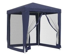 Proginė palapinė su 4 tinklinėmis sienomis, mėlyna, 2x2m, HDPE