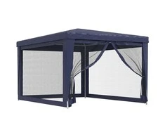 Proginė palapinė su 4 tinklinėmis sienomis, mėlyna, 3x4m, HDPE