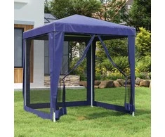 Proginė palapinė su 4 tinklinėmis sienomis, mėlyna, 2x2m, HDPE