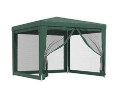 Proginė palapinė su 4 tinklinėmis sienomis, žalia, 3x3m, HDPE