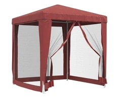 Proginė palapinė su 4 tinklinėmis sienomis, raudona, 2x2m, HDPE