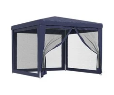 Proginė palapinė su 4 tinklinėmis sienomis, mėlyna, 3x3m, HDPE