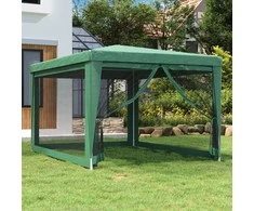 Proginė palapinė su 4 tinklinėmis sienomis, žalia, 3x4m, HDPE