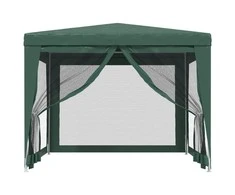 Proginė palapinė su 4 tinklinėmis sienomis, žalia, 3x3m, HDPE