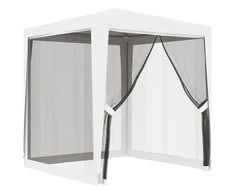 Proginė palapinė su 4 tinklinėmis sienomis, balta, 2x2m