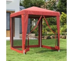 Proginė palapinė su 4 tinklinėmis sienomis, raudona, 2x2m, HDPE