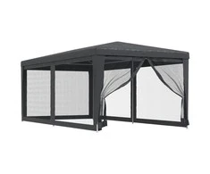 Proginė palapinė su 6 sienomis, antracito, 3x6m, HDPE
