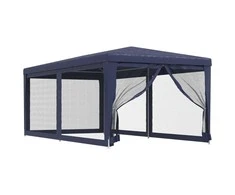 Proginė palapinė su 6 tinklinėmis sienomis, mėlyna, 3x6m, HDPE