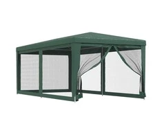 Proginė palapinė su 6 tinklinėmis sienomis, žalia, 3x6m, HDPE