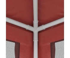 Proginė palapinė su 6 tinklinėmis sienomis, raudona, 3x6m, HDPE