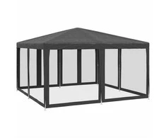 Proginė palapinė su 8 sienomis, antracito, 4x4m, HDPE