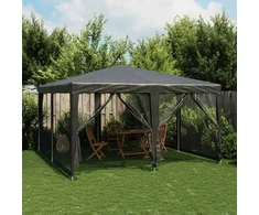 Proginė palapinė su 8 sienomis, antracito, 4x4m, HDPE