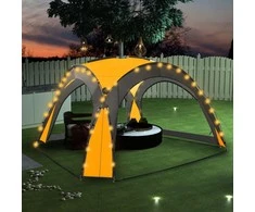 Proginė palapinė su LED ir 4 sienomis, geltona, 3,6x3,6x2,3m