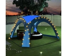 Proginė palapinė su LED ir 4 sienomis, mėlyna, 3,6x3,6x2,3m