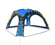 Proginė palapinė su LED ir 4 sienomis, mėlyna, 3,6x3,6x2,3m