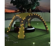 Proginė palapinė su LED ir 4 sienomis, žalia, 3,6x3,6x2,3m