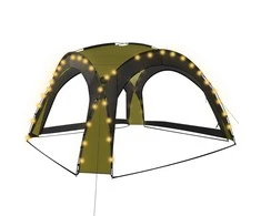 Proginė palapinė su LED ir 4 sienomis, žalia, 3,6x3,6x2,3m