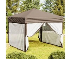 Proginė palapinė su šoninėmis sienomis, taupe, 3x3m