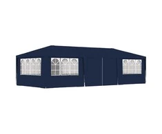 Proginė palapinė su šoninėmis sienomis, mėlyna, 4x9m, 90g/m²