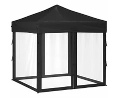 Proginė palapinė su šoninėmis sienomis, juoda, 2x2m