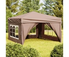 Proginė palapinė su šoninėmis sienomis, taupe, 3x3m