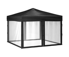 Proginė palapinė su šoninėmis sienomis, juoda, 3x3m