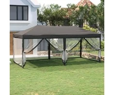 Proginė palapinė su šoninėmis sienomis, antracito, 3x6m