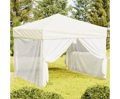 Proginė palapinė su šoninėmis sienomis, kreminė, 3x3m