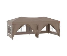 Proginė palapinė su šoninėmis sienomis, taupe, 3x6m