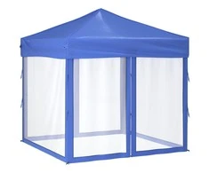 Proginė palapinė su šoninėmis sienomis, mėlyna, 2x2m