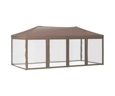 Proginė palapinė su šoninėmis sienomis, taupe, 3x6m