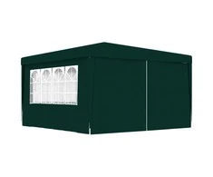 Proginė palapinė su šoninėmis sienomis, žalia, 4x4m, 90g/m²