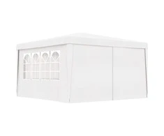 Proginė palapinė su šoninėmis sienomis, balta, 4x4m, 90g/m²