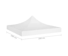 Proginės palapinės stogas, baltos spalvos, 2x2m, 270 g/m²
