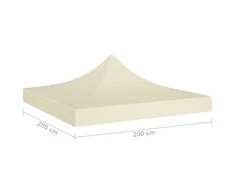 Proginės palapinės stogas, kreminės spalvos, 2x2m, 270 g/m²
