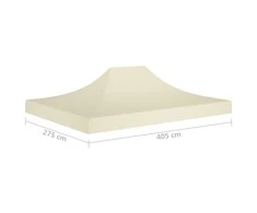 Proginės palapinės stogas, kreminės spalvos, 4x3m, 270 g/m²