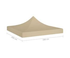 Proginės palapinės stogas, smėlio spalvos, 3x3m, 270 g/m²