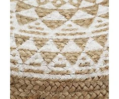 Pufas, 45x30cm, baltas, džiutas, rankų darbo
