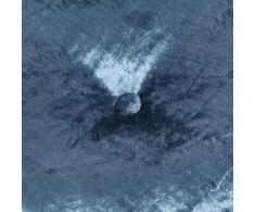 Pufas, mėlynos spalvos, 40x20cm, aksomas, apskritas