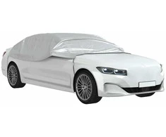 Pusės automobilio uždangalas su kabliukais, sidabrinis, L