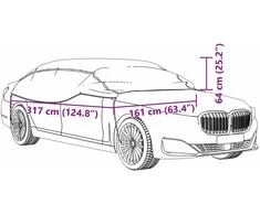Pusės automobilio uždangalas su kabliukais, sidabrinis, XL