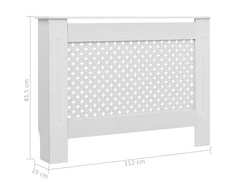 Radiatoriaus uždangalas, baltos sp., 112x19x81,5cm, MDF