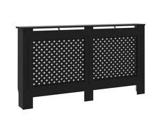Radiatoriaus uždangalas, juodos spalvos, 152x19x81,5cm, MDF