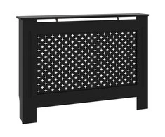 Radiatoriaus uždangalas, juodos spalvos, 112x19x81,5cm, MDF