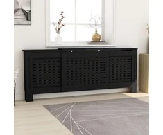 Radiatoriaus uždangalas, juodos spalvos, 205cm, MDF