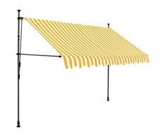 Rankinė ištraukiama markizė su LED, balta ir oranžinė, 300cm
