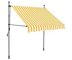 Rankinė ištraukiama markizė su LED, balta ir oranžinė, 100cm