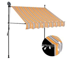 Rankinė ištraukiama markizė su LED, geltona ir mėlyna, 100cm