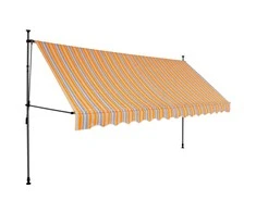 Rankinė ištraukiama markizė su LED, geltona ir mėlyna, 350cm